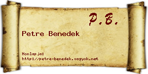 Petre Benedek névjegykártya